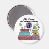 誕生日パピーTシャツとギフト マグネット (正面/裏面)