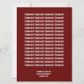 誕生日パモダンーティ大赤と白テンプレート 招待状 (裏面)