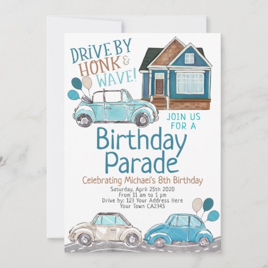 誕生日パレード 招待状 (正面)