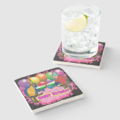 誕生日パロット ストーンコースター (横)