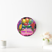 誕生日パロット ラウンド壁時計 (ホーム)