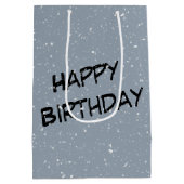 誕生日パンダベアーインスノーフレーク ミディアムペーパーバッグ (裏面)