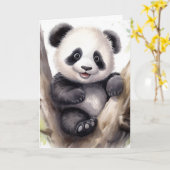誕生日パンダベアーインツリー カード (黄色い花)
