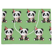 誕生日パンダ子供へア誕生日ラージ抱き枕 ラージペーパーバッグ (正面)