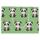 誕生日パンダ子供へア誕生日ラージ抱き枕 ラージペーパーバッグ (裏面)