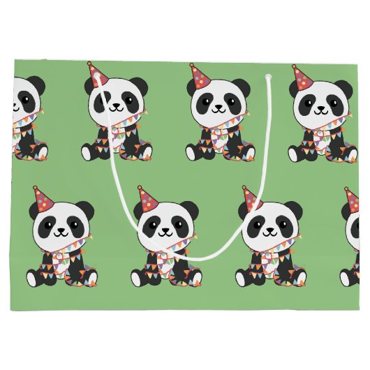 誕生日パンダ子供へア誕生日ラージ抱き枕 ラージペーパーバッグ (裏面)