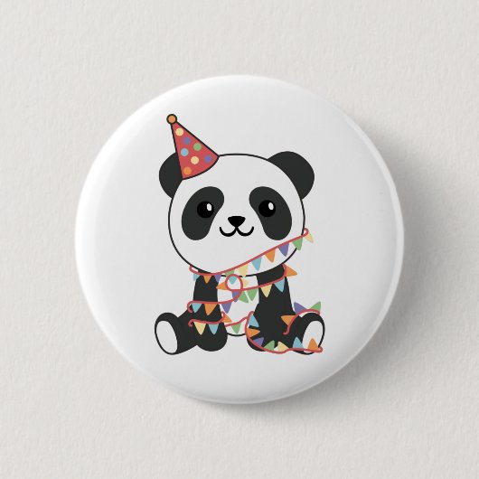 誕生日パンダ子供へA誕生日ボタン 缶バッジ (正面)