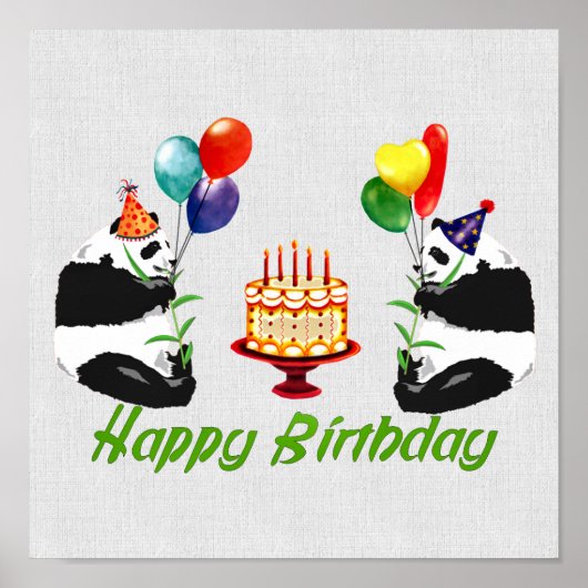 誕生日パンダ ポスター (正面)