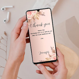 誕生日パンパスグラスバラサンキューカード 招待状