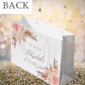 誕生日パンパスグラスバラ金ゴールド赤面フローラ ラージペーパーバッグ