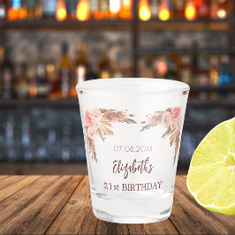 誕生日パンパスグラス赤面ピンクの花の名前 ショットグラス