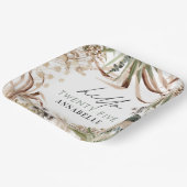 誕生日パンパ・ユーカリ・モダンボホ・パーティー紙 ペーパープレート (傾斜あり)