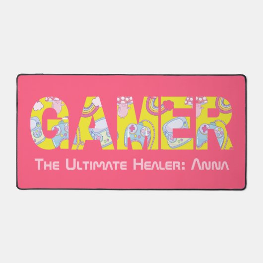 誕生日パーソナライズされたのバレンタインのゲーマーへの贈り物 デスクマット (正面)