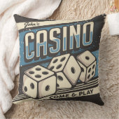 誕生日パーソナライズされたカジノサイコロ クッション (ブランケット)