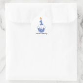 誕生日パーソナライズされたカップケーキステッカー ラウンドシール (バッグ)