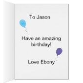 誕生日パーソナライズされたカード (内側 (右))