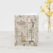 誕生日パーソナライズされたカード-マネキン カード (黄色い花)