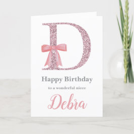 誕生日パーソナライズされたカードfor Her - Letter D シーズンカード