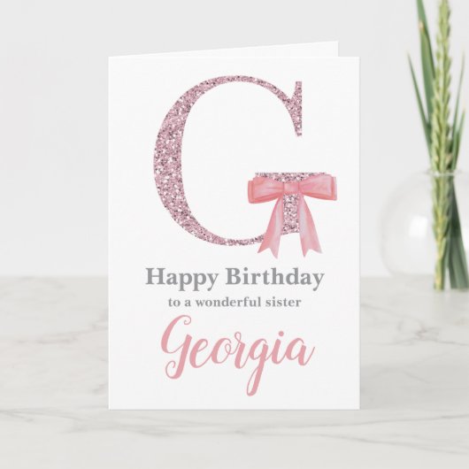 誕生日パーソナライズされたカードfor Her - Letter G シーズンカード (正面)