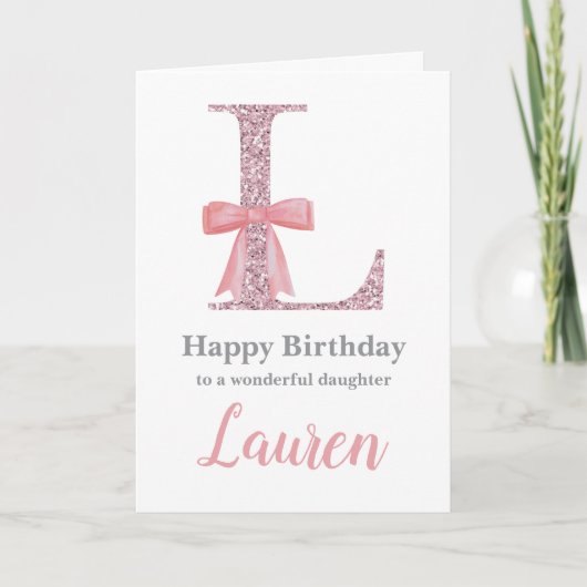 誕生日パーソナライズされたカードfor Her - Letter L シーズンカード (正面)