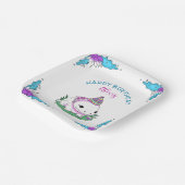 誕生日パーソナライズされたガールアクソロトルをテーマにした ペーパープレート (傾斜あり)