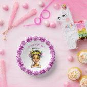 誕生日パーソナライズされたガールプリンセスの色 ペーパーボウル (パーティー)