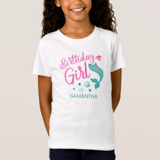 誕生日パーソナライズされたガールマーメイドTシャツ Tシャツ