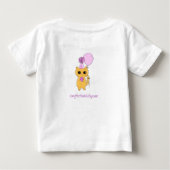 誕生日パーソナライズされたガールラマ、子猫、マウス ベビーTシャツ (裏面)