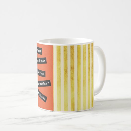 誕生日パーソナライズされたガール吹アウトキャンドル コーヒーマグカップ (正面右)