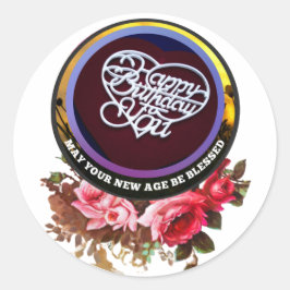 誕生日パーソナライズされたギフトステッカー ラウンドシール