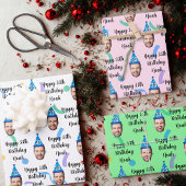 誕生日パーソナライズされたギフトラップカスタム、年齢名 ラッピングペーパーシート