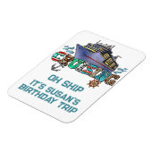 誕生日パーソナライズされたクルージングオ船 マグネット (左側)