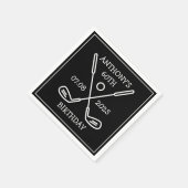 誕生日パーソナライズされたゴルファー60thハッピーパパパー スタンダードカクテルナプキン (角)