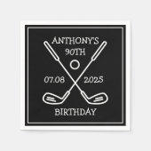 誕生日パーソナライズされたゴルファー90thハッピーパパパー スタンダードカクテルナプキン (正面)