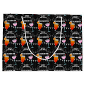 誕生日パーソナライズされたシャルボードカクテル ラージペーパーバッグ (裏面)