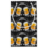誕生日パーソナライズされたシャルボードビールグラス スモールペーパーバッグ (裏面)