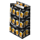 誕生日パーソナライズされたシャルボードビールグラス スモールペーパーバッグ (裏面アングル)