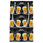 誕生日パーソナライズされたシャルボードビールグラス スモールペーパーバッグ (正面)