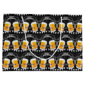 誕生日パーソナライズされたシャルボードビールグラス ラージペーパーバッグ (裏面)