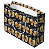 誕生日パーソナライズされたシャルボードビールグラス ラージペーパーバッグ (裏面アングル)