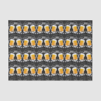 誕生日パーソナライズされたシャルボードビールグラス 薄葉紙
