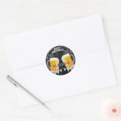 誕生日パーソナライズされたシャルボードビール ラウンドシール (封筒)