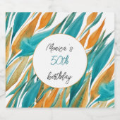 誕生日パーソナライズされたターコイズオレンジウォーター色 ビールラベル (シングルラベル)