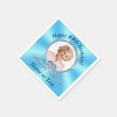 誕生日パーソナライズされたナプキンス, PHOTOナプキンス スタンダードカクテルナプキン (角)