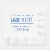 誕生日パーソナライズされたナプキン 縁ありランチョンナプキン (正面)