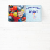 誕生日パーソナライズされたバナー(写真と名前) 横断幕 (インサイチュ)