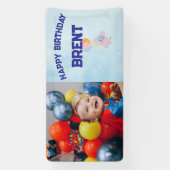 誕生日パーソナライズされたバナー(写真と名前) 横断幕 (縦)