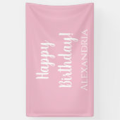 誕生日パーソナライズされたパステルピンクハッピーバースデー 横断幕 (縦)