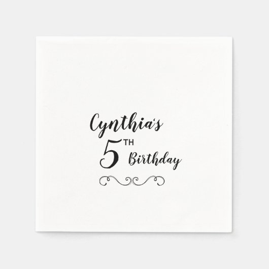 誕生日パーソナライズされたパーティナプキンス スタンダードカクテルナプキン (正面)