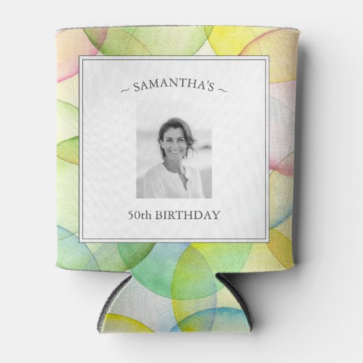 誕生日パーソナライズされたパーティーの写真クーラーボックス 缶クーラー (正面)